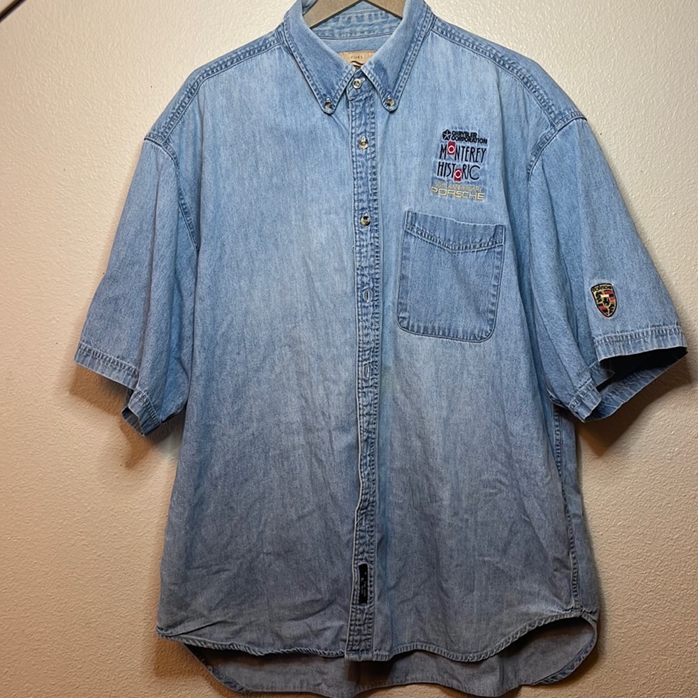 50th anniversary Porsche button down T-shirt